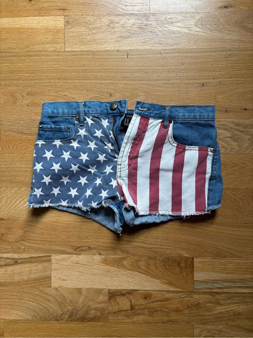 Forever 21 American Flag Denim Shorts Size 27